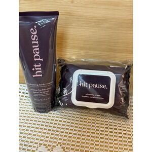 Hit Pause Rose Water Amla Berry Hydrating Body Cream & Refreshing Wipes Set